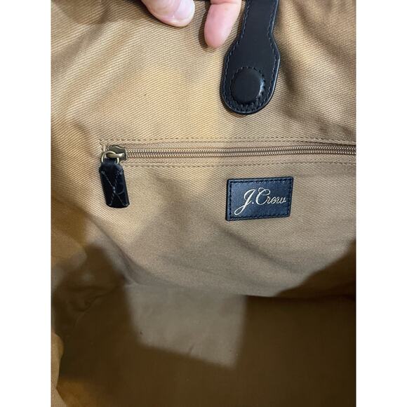 NEW J.Crew Berkeley Large Black Leather Tote Bag Satchel Shopper Pocket Ret $248 - Picture 5 of 9